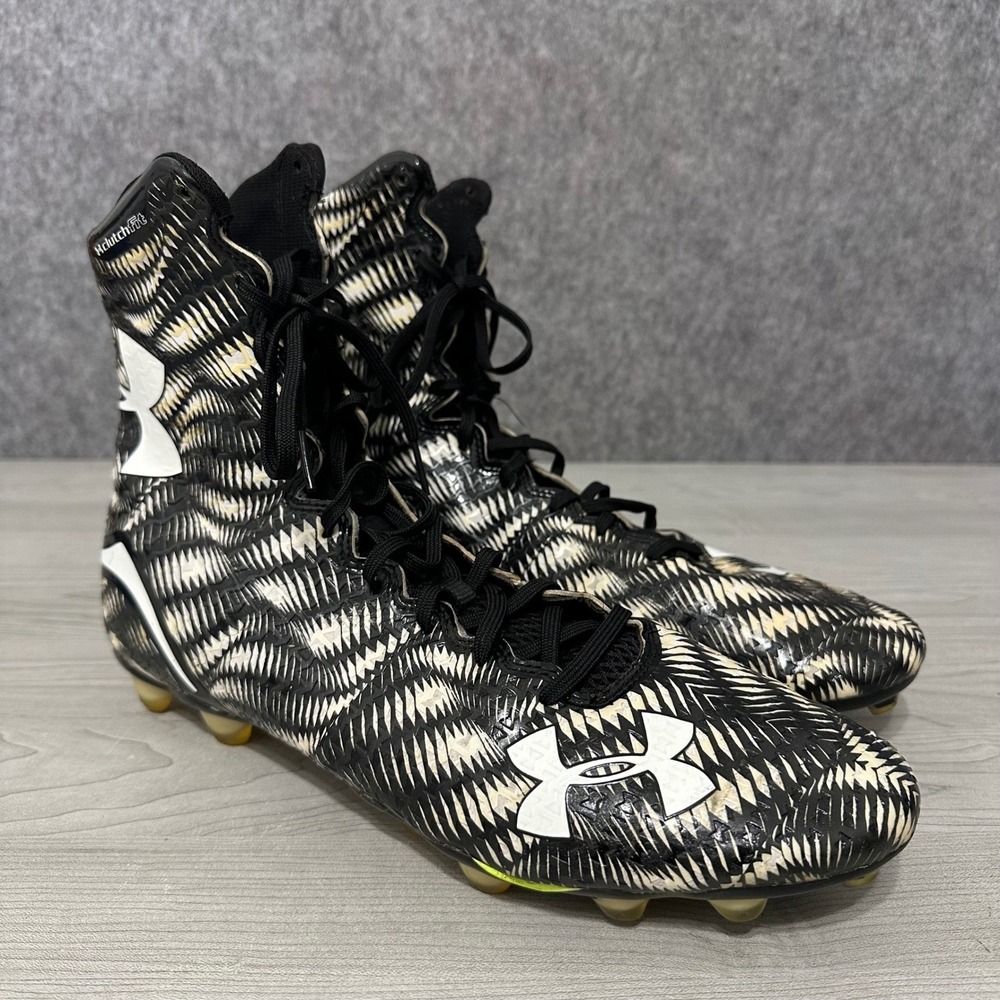 Under Armour Highlight MC Football Cleats Mens Sz 13 Black Graphic 1258400-011